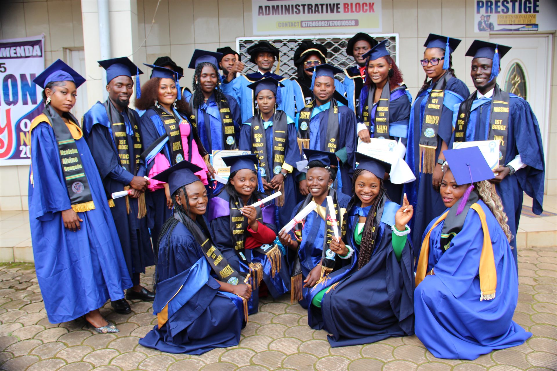 PHIPT Graduates with BSc Sashes
